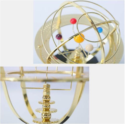 Brass Orrery – Handcrafted Solar System Model, Hand-Turned Planets, Desk Gift for Astronomy Lovers