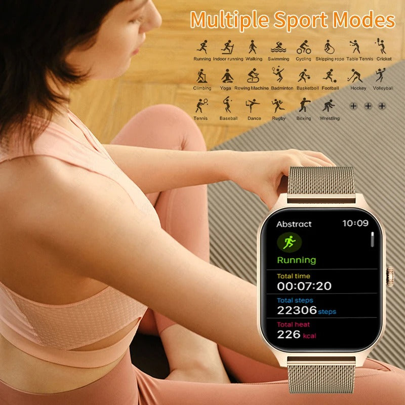 Women's Smart Watch – Elegant Fitness & Notification Watch, Gold, Silver, Black or Pink