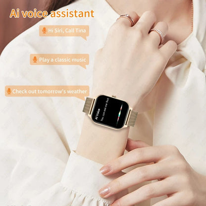 Women's Smart Watch – Elegant Fitness & Notification Watch, Gold, Silver, Black or Pink