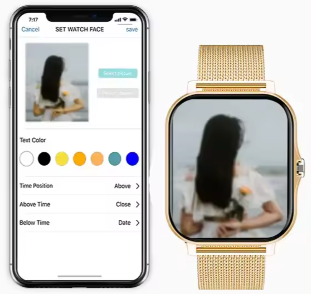 Women's Smart Watch – Elegant Fitness & Notification Watch, Gold, Silver, Black or Pink