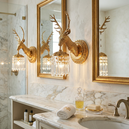 Antler Crystal Wall Lamp