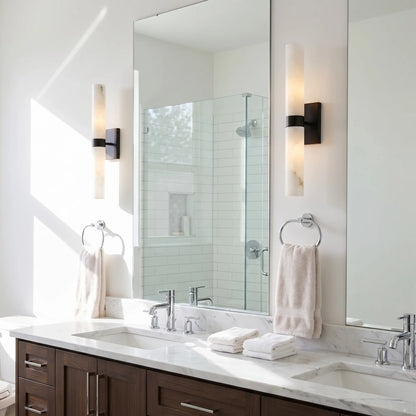 Dani Modern Alabaster Double Tube Wall Sconce