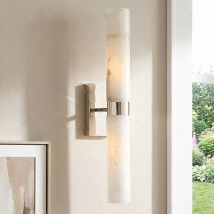 Dani Modern Alabaster Double Tube Wall Sconce