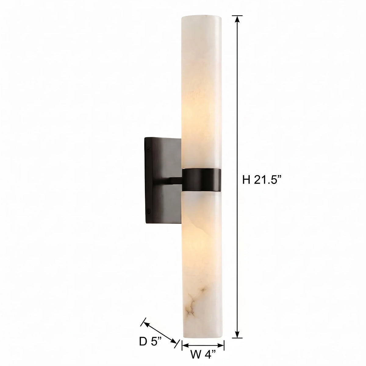 Dani Modern Alabaster Double Tube Wall Sconce
