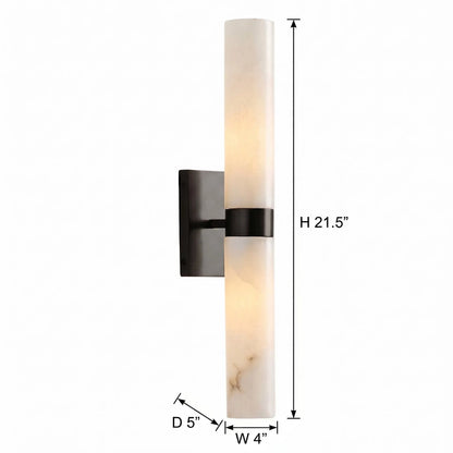 Dani Modern Alabaster Double Tube Wall Sconce