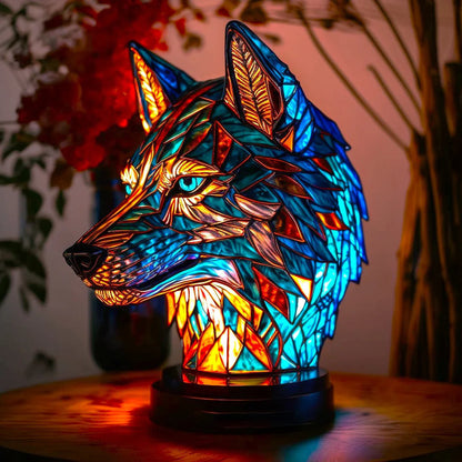 Animal Lamp – Stained Glass Look Night Light, 18 Animals incl. Owl, Fox, Elephant & Unicorn, Gift