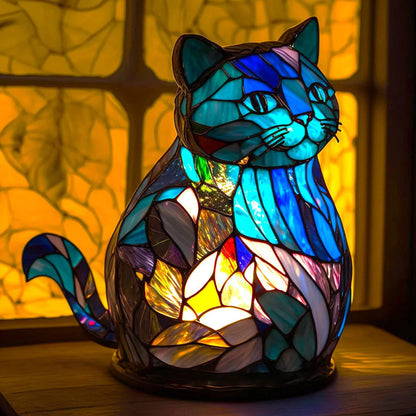 Animal Lamp – Stained Glass Look Night Light, 18 Animals incl. Owl, Fox, Elephant & Unicorn, Gift