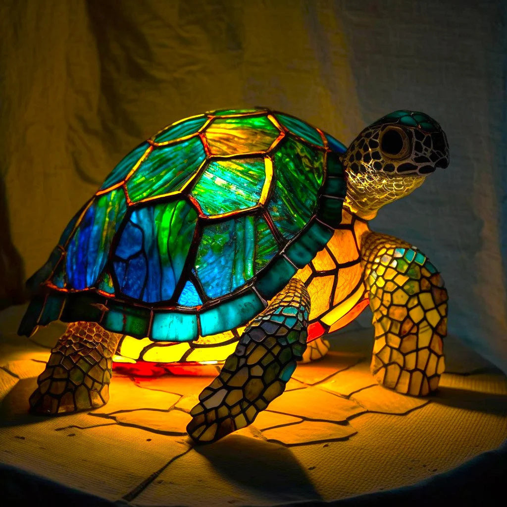 Animal Lamp – Stained Glass Look Night Light, 18 Animals incl. Owl, Fox, Elephant & Unicorn, Gift