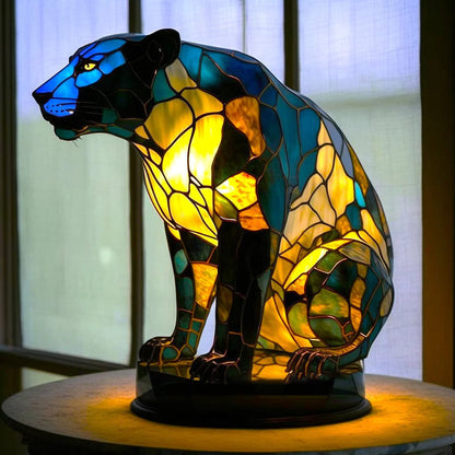 Animal Lamp – Stained Glass Look Night Light, 18 Animals incl. Owl, Fox, Elephant & Unicorn, Gift