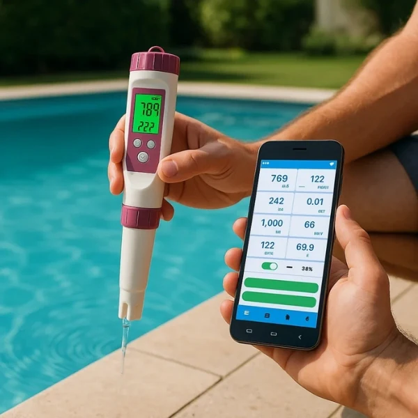 Digital Pool Water Tester | 7-in-1 Electronic Test Kit with Mobile App | Accurate Water Analysis for Pools and Spas