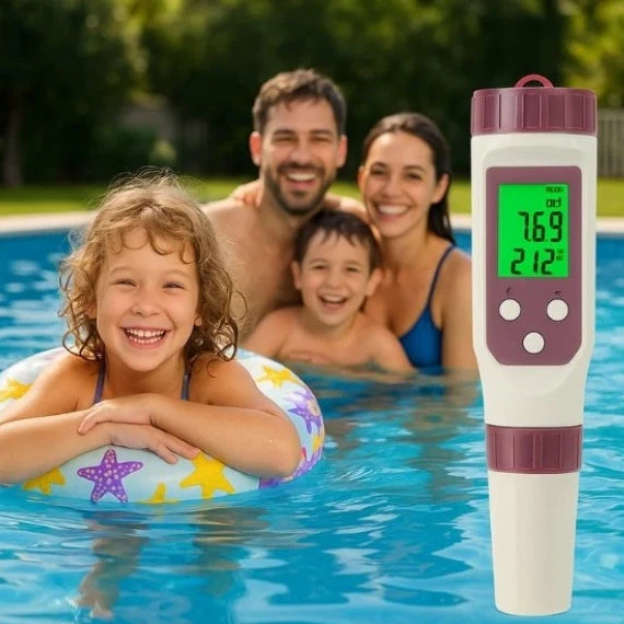 Digital Pool Water Tester | 7-in-1 Electronic Test Kit with Mobile App | Accurate Water Analysis for Pools and Spas