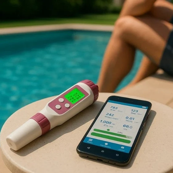 Digital Pool Water Tester | 7-in-1 Electronic Test Kit with Mobile App | Accurate Water Analysis for Pools and Spas