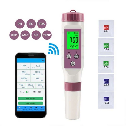 Digital Pool Water Tester – 7-in-1 pH, ORP, TDS, EC, Salinity & Temperature Meter