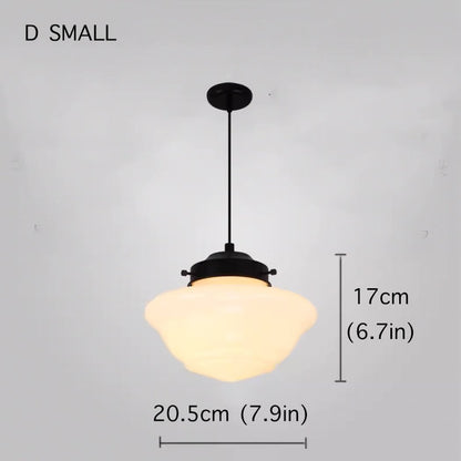Art Deco Milk Glass Pendant Light