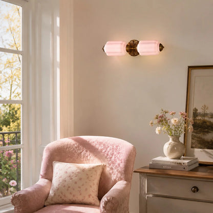 Vintage Art Deco Milk Glass Eloise Vanity Light Fixture