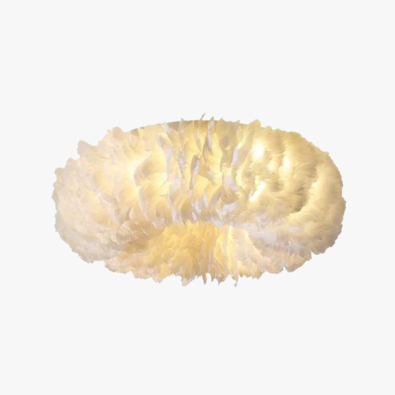 Bohemian Feather LED ceiling lamp for modern interiors