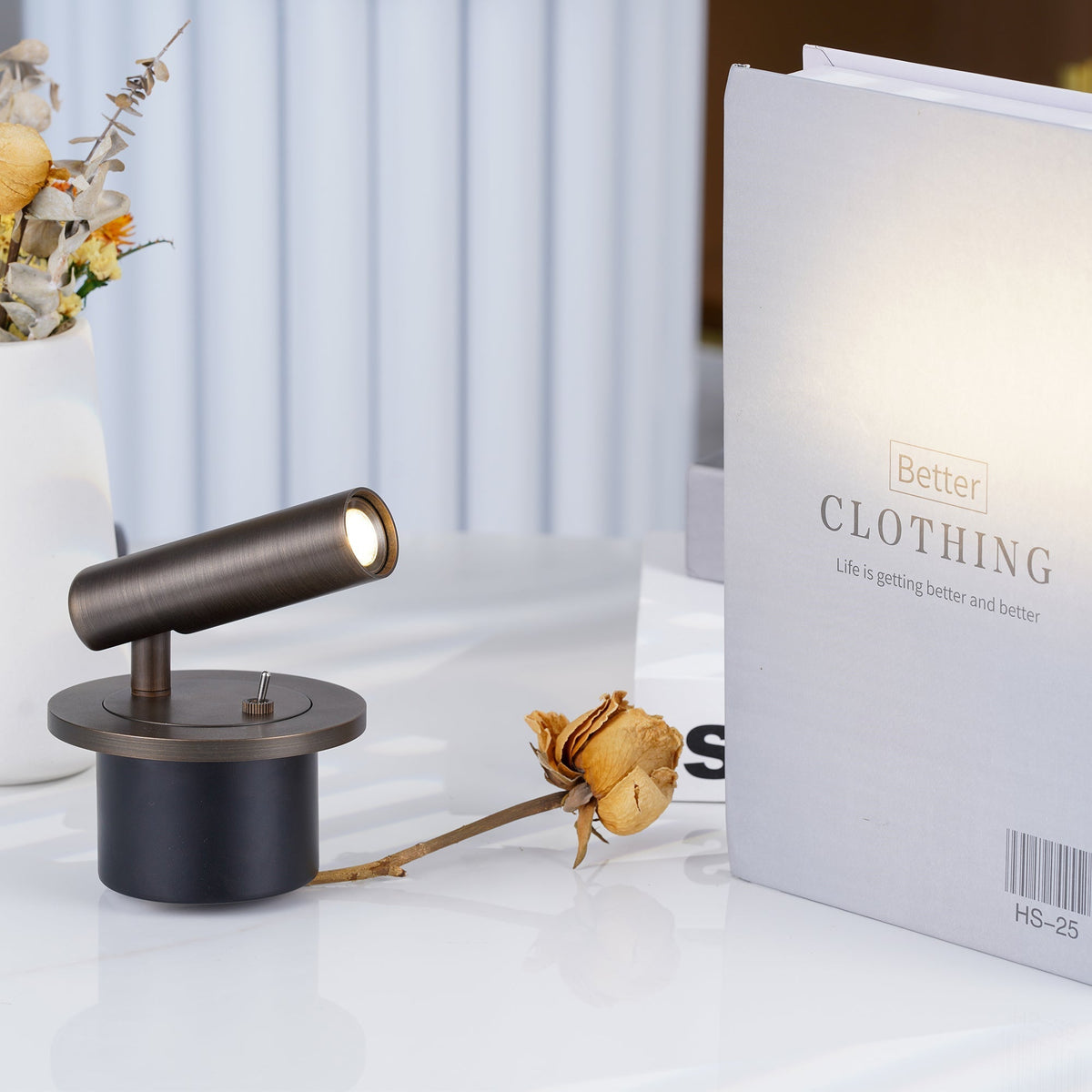 Adjustable Metal Wall Reading Lamp with Cylindrical Head