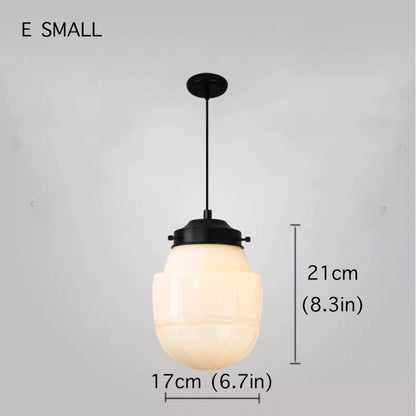 Art Deco Milk Glass Pendant Light