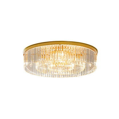 Crystal Rod Ceiling Light – Brass Flush Mount with Glass Crystal Rods, 40, 50 or 80cm