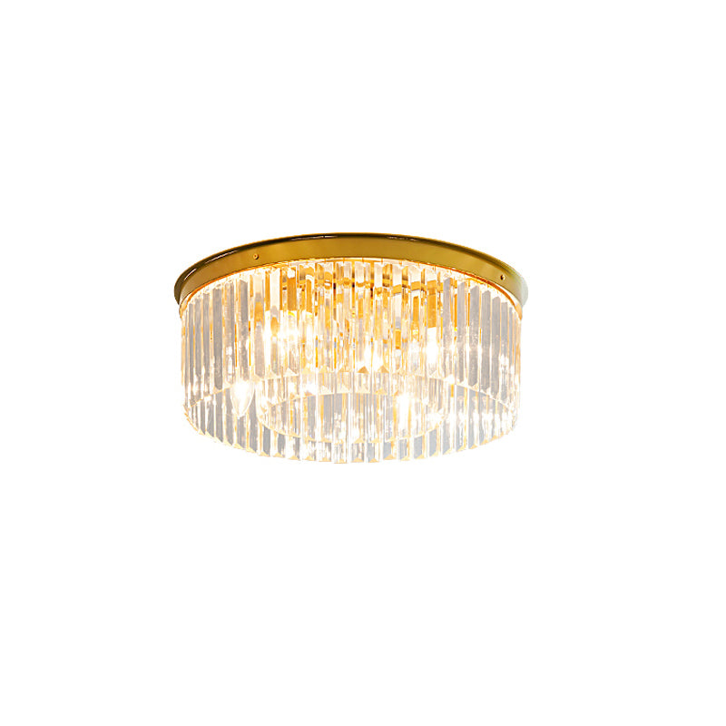 Crystal Rod Ceiling Light – Brass Flush Mount with Glass Crystal Rods, 40, 50 or 80cm