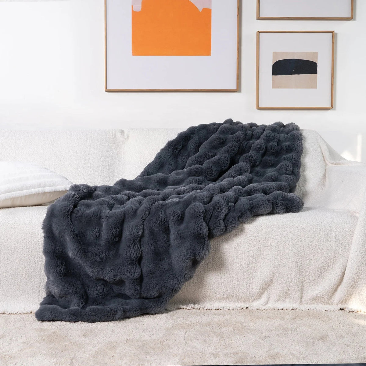 Plush Sofa Throw – Soft Couch Blanket, 100 × 160 to 160 × 200cm, Espresso, Pink, Ivory or Blue