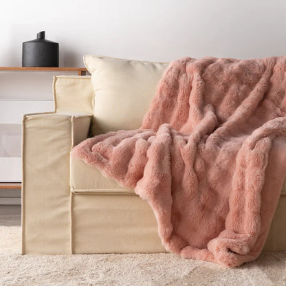 Plush Sofa Throw – Soft Couch Blanket, 100 × 160 to 160 × 200cm, Espresso, Pink, Ivory or Blue