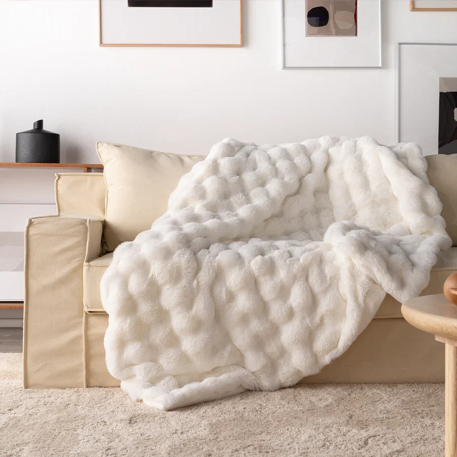 Plush Sofa Throw – Soft Couch Blanket, 100 × 160 to 160 × 200cm, Espresso, Pink, Ivory or Blue