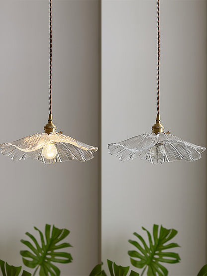 Flower Glass Plug In Pendant Lamp
