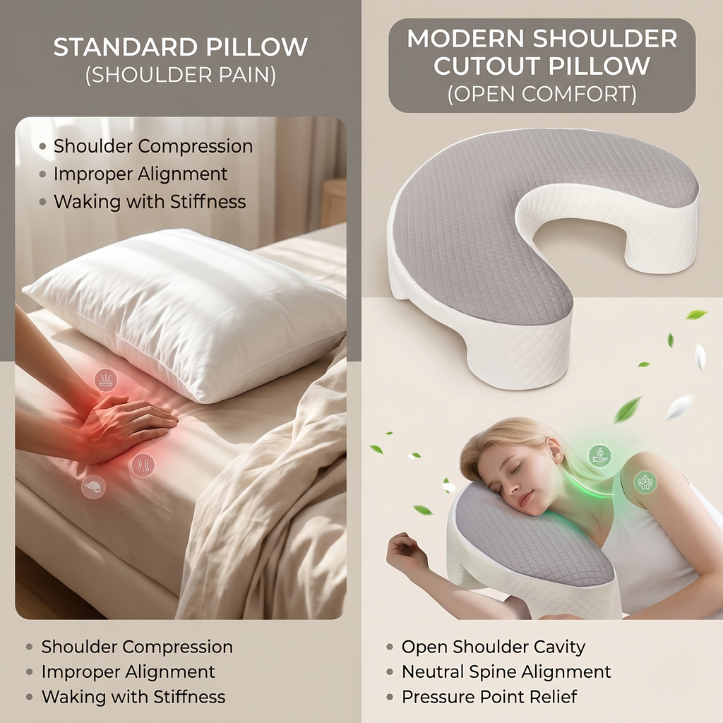 Side Sleeper Pillow with Shoulder Cutout Support