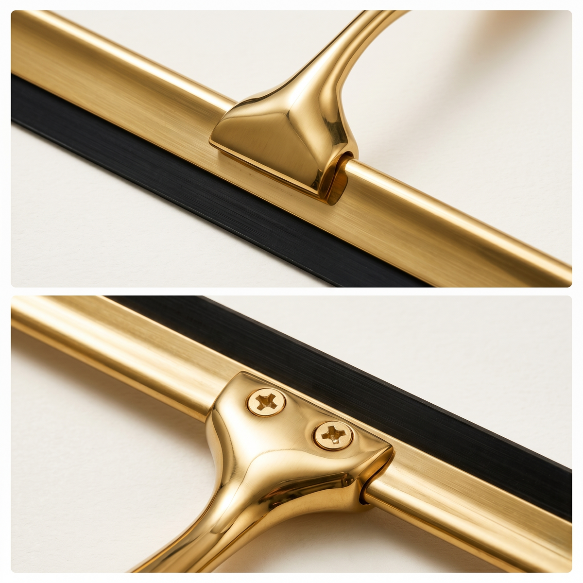 Brass Shower Glass Squeegee With Wall Mount Hook