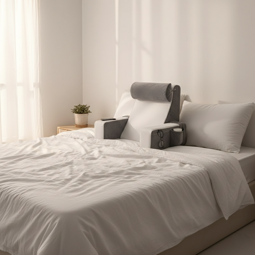 Ergonomic Bed Rest Pillow with Memory Foam Support