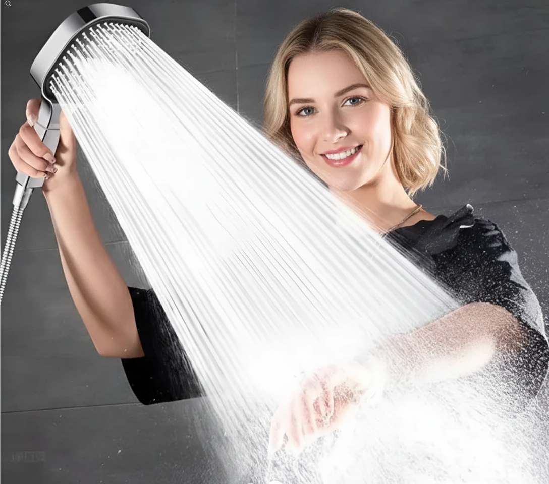 Shower Head High Pressure Turbo Boost Filter Built-in Rainfall Massage Waterfall | Sansoti