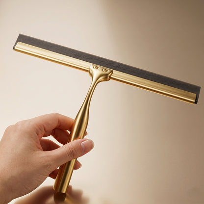 Shower Squeegee - Brass Glass Squeegee with Hook