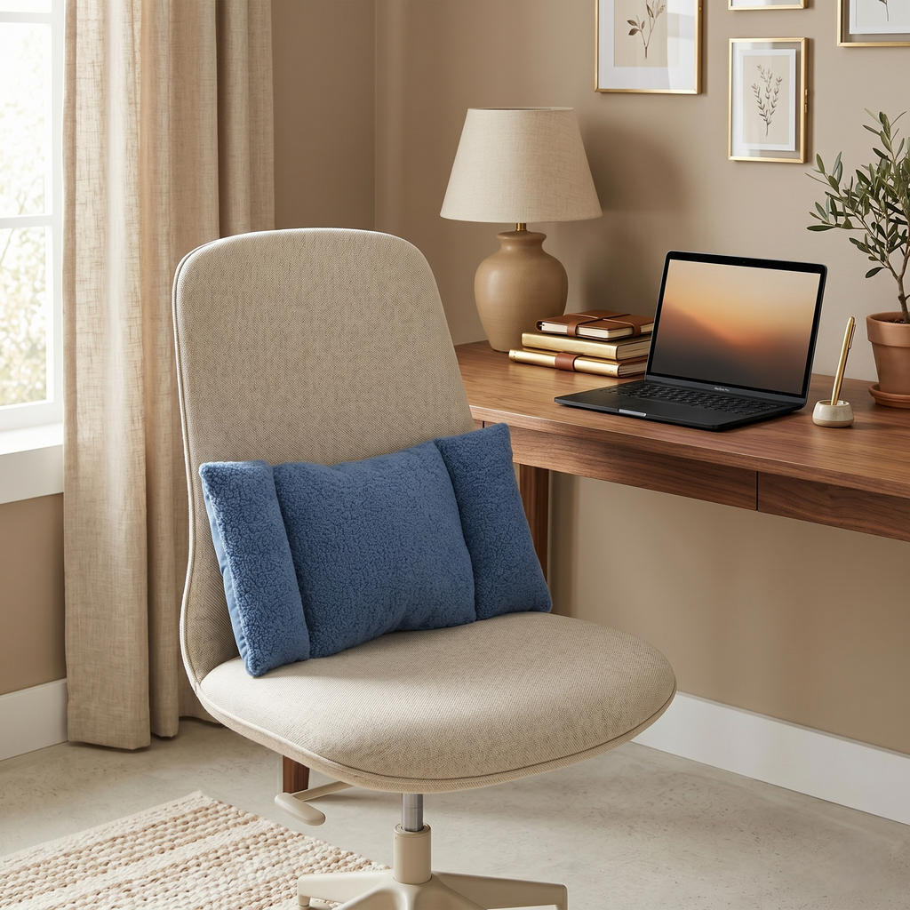 Sherpa Lumbar Support Pillow For Couch, Bed & Office Chair