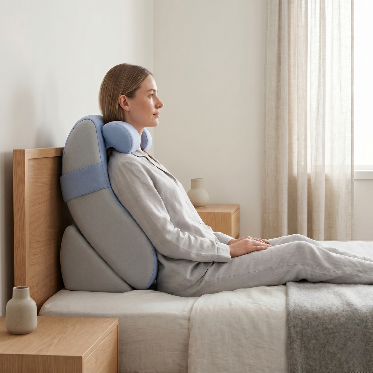 Ergonomic Bed Support System for Sitting, Reading & Laptop Use
