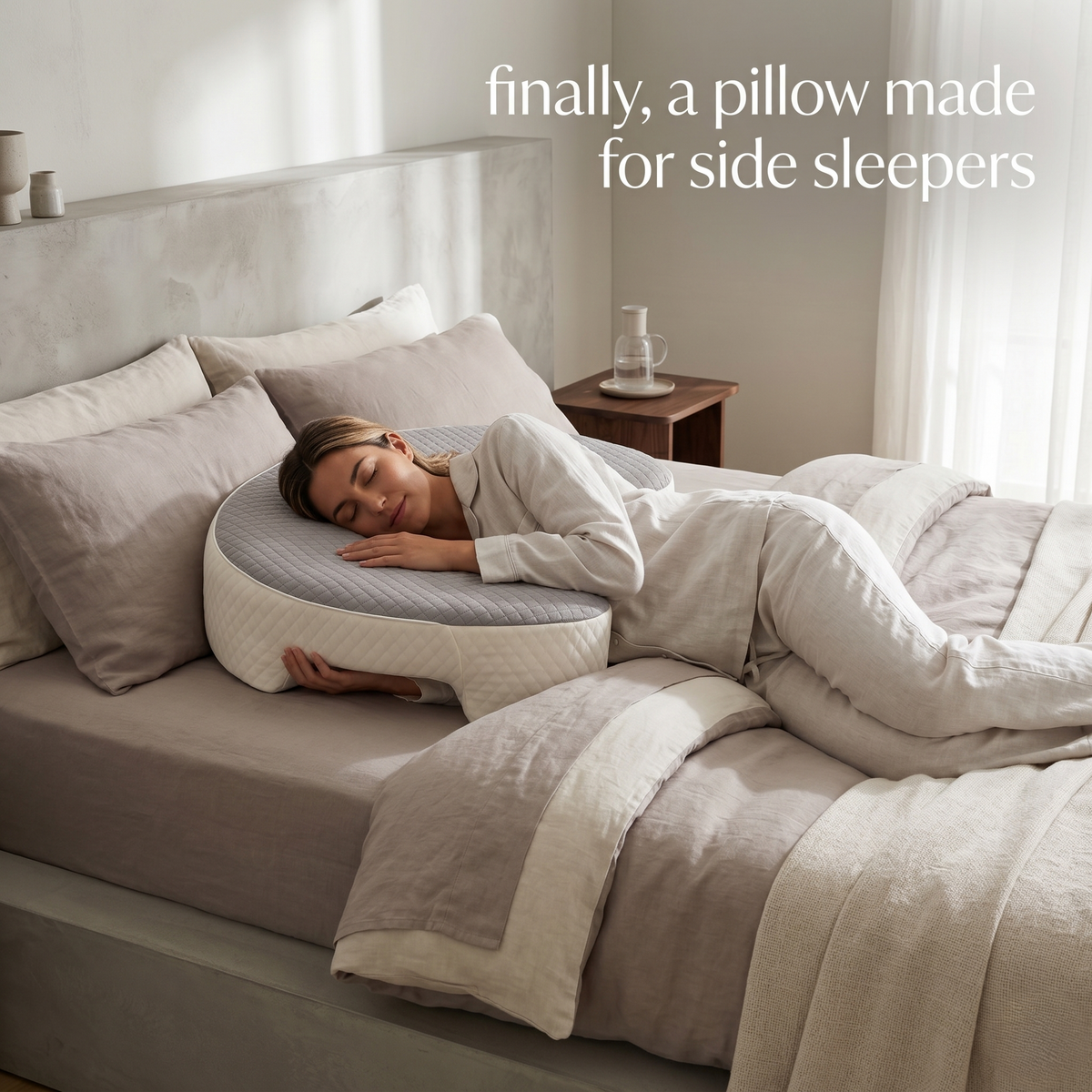 Side Sleeper Pillow with Shoulder Cutout Support