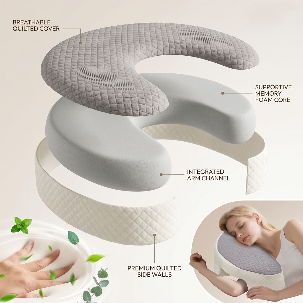 Side Sleeper Pillow with Shoulder Cutout Support
