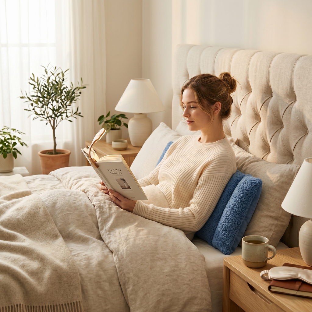 Sherpa Lumbar Support Pillow For Couch, Bed & Office Chair