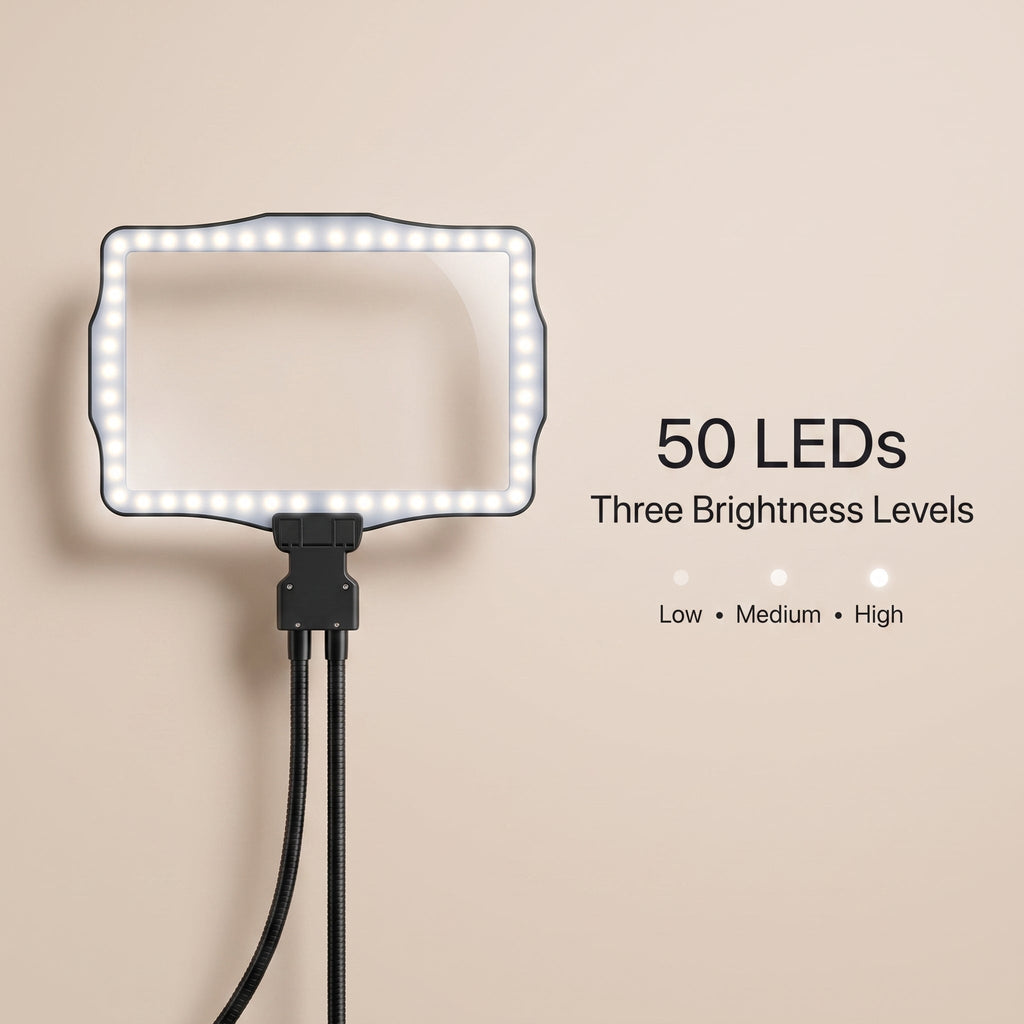 10X Hands-Free Magnifying Glass with 50 LEDs & Flexible Gooseneck