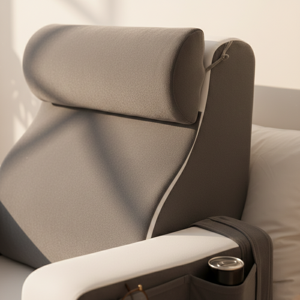 Ergonomic Bed Rest Pillow with Memory Foam Support