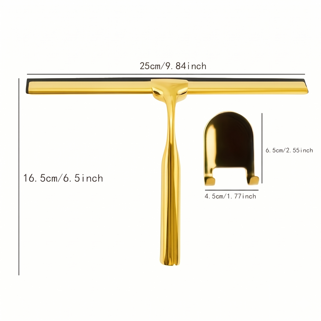 Brass Shower Glass Squeegee With Wall Mount Hook