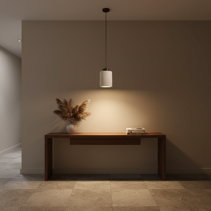 Geometric Wood Pendant Light – Nordic Faceted Shade, Oak or Walnut, 10 or 16.5cm High
