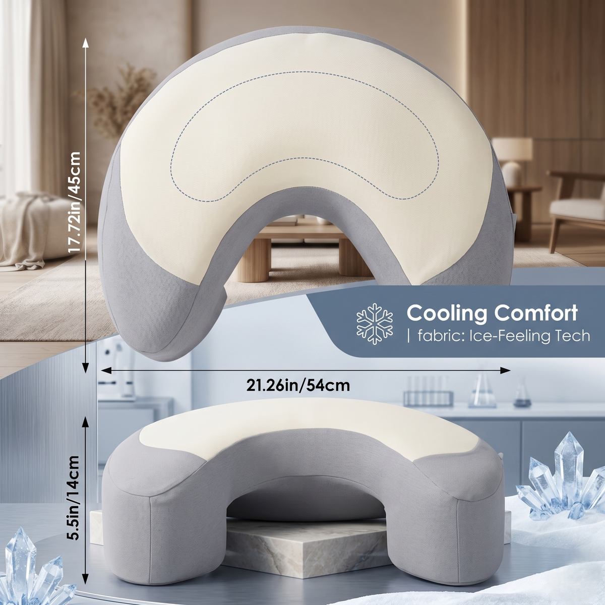 Side Sleeper Pillow with Shoulder Cutout Support