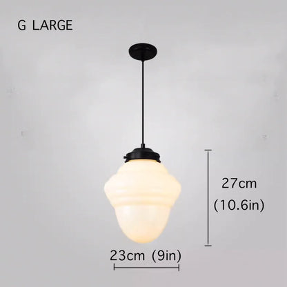 Art Deco Milk Glass Pendant Light