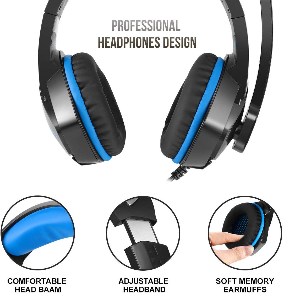 Gaming Headset – 7.1 Surround Sound with Noise-Cancelling Mic for PC, PS4 & Xbox