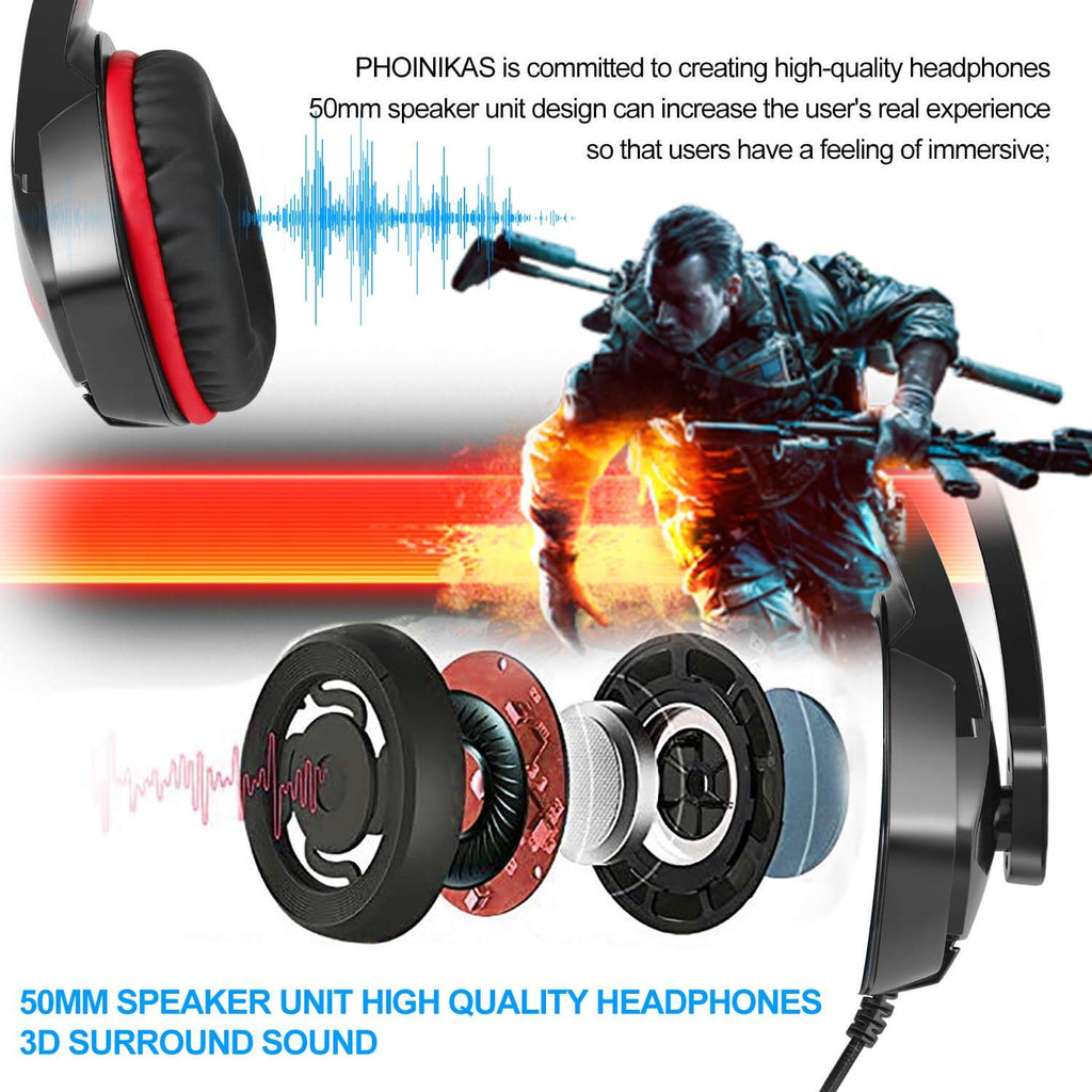 Powerful gaming headset with noise-cancelling microphone for PS4, Xbox One, PC