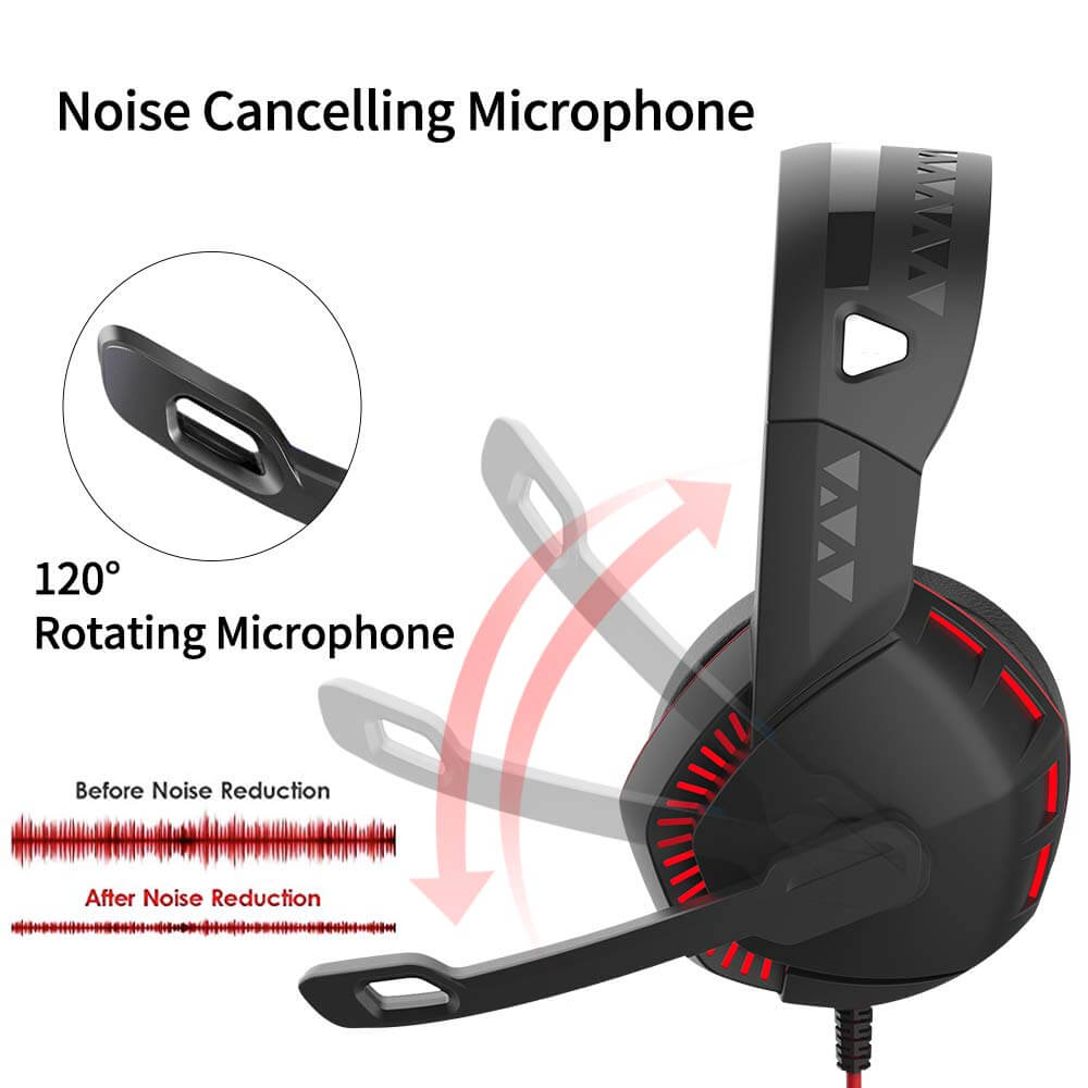 Powerful gaming headset with noise-cancelling microphone for PS4, Xbox One, PC