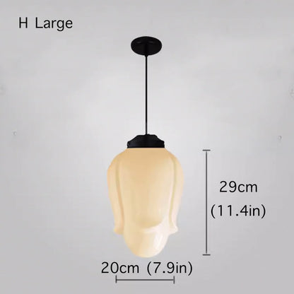 Art Deco Milk Glass Pendant Light