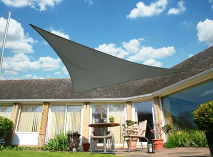 Triangle Shade Sail – Garden Sun Canopy, 90% UV Block, Triangle, Square or Rectangle, Grey or Beige