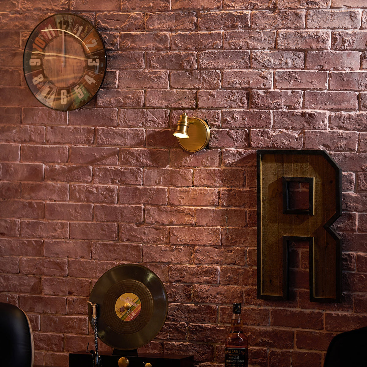 Halophane Brass Wall Lamp